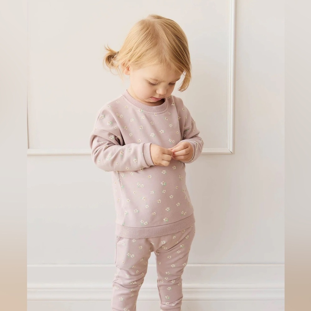 Jamie Kay Organic Cotton Damien Sweatshirt - Simple Flowers Lilac
